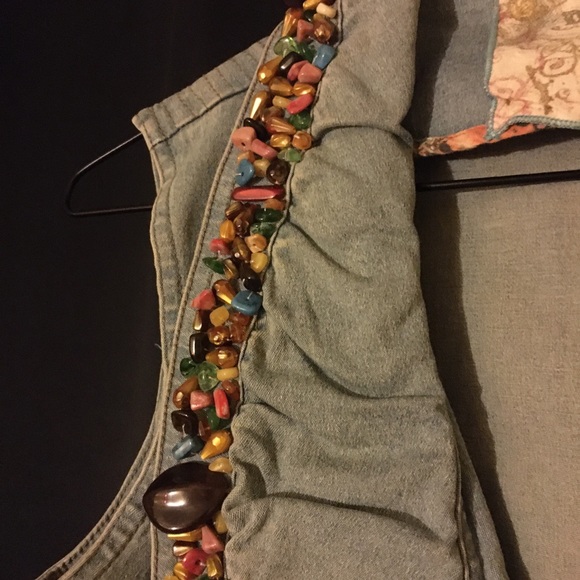 Custom Beaded Dex Denim Vest - Picture 2 of 6